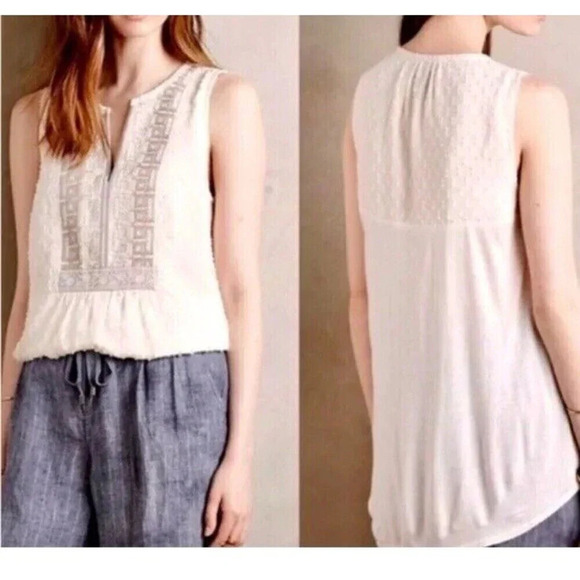 Anthropologie One September Pasto Tank Top Women's Size XS Beaded Embroidered - Picture 3 of 6